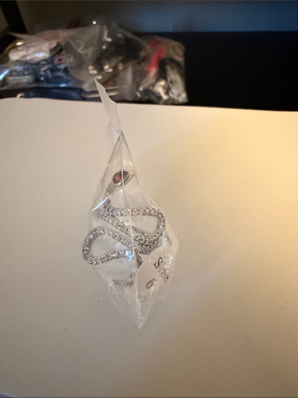 Fragrant Jewels Silver Rhinestone Snake Ring